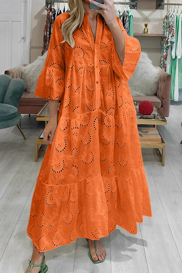 Gilma - Vestido Comprido Elegante Com Decote Em V
