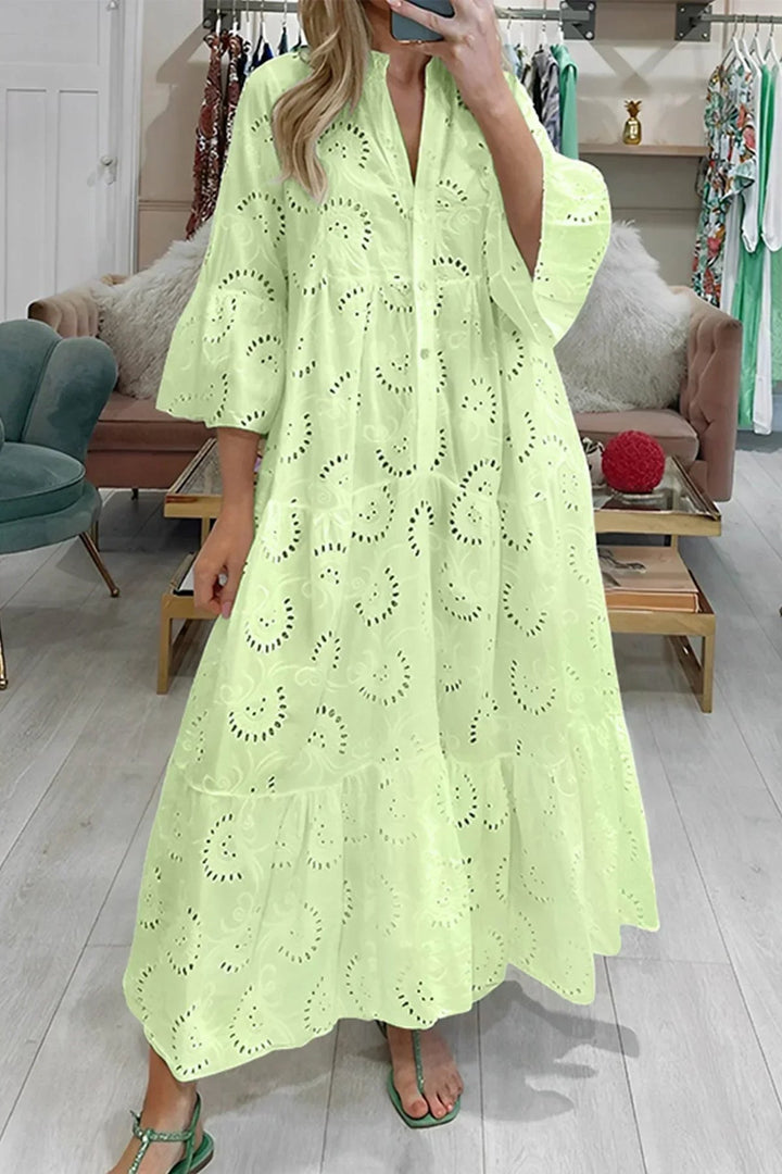 Gilma - Vestido Comprido Elegante Com Decote Em V
