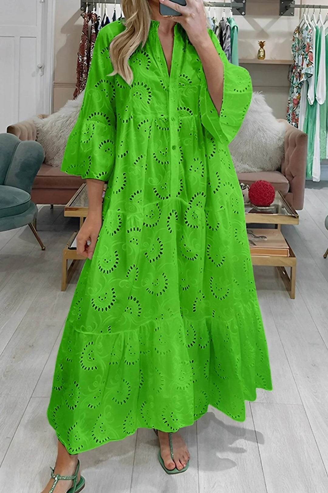 Gilma - Vestido Comprido Elegante Com Decote Em V