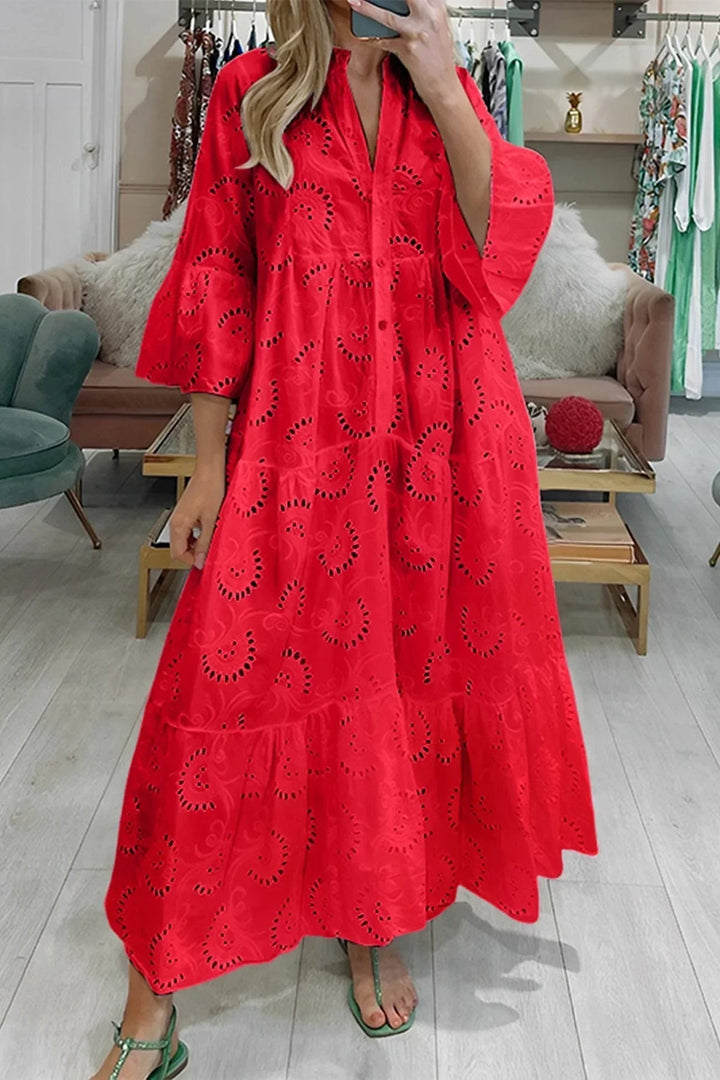 Gilma - Vestido Comprido Elegante Com Decote Em V
