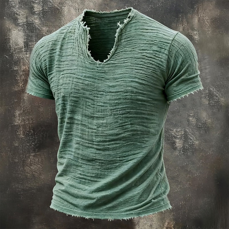 Pavel - T-shirt Vintage Com Decote Em V
