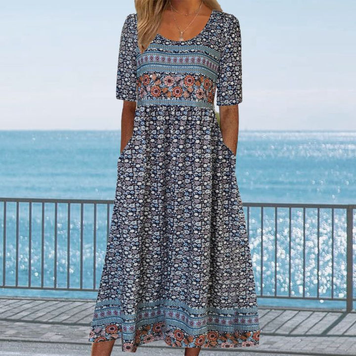 Dinara - Vestido Elegante Com Estampado Boho