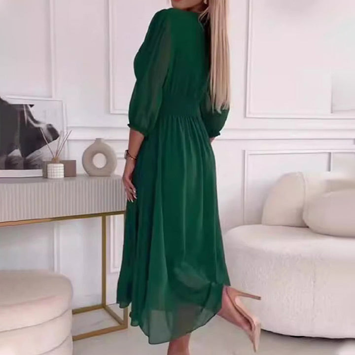 Svana - Vestido leve de Chiffon com Decote em V