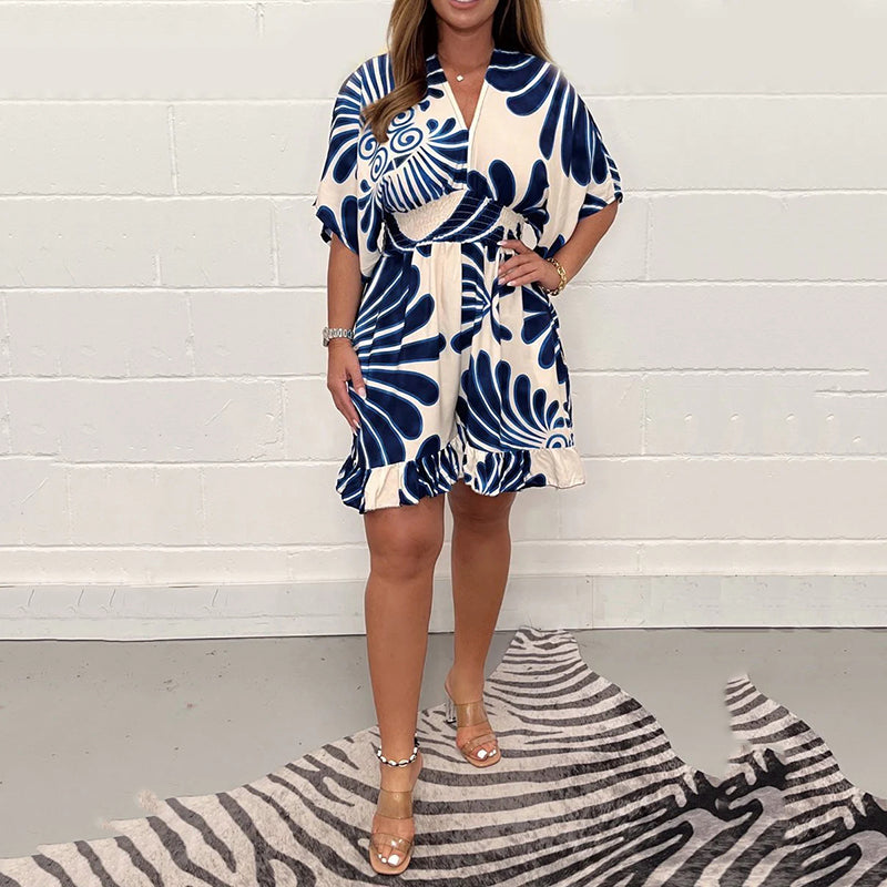 Linoya - Mini Vestido Com Estampado Botânico Arrojado