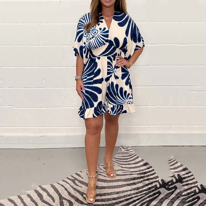 Linoya - Mini Vestido Com Estampado Botânico Arrojado