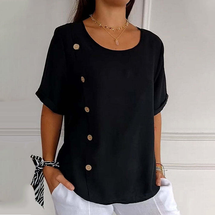 Velma - Blusa de linho com botões laterais