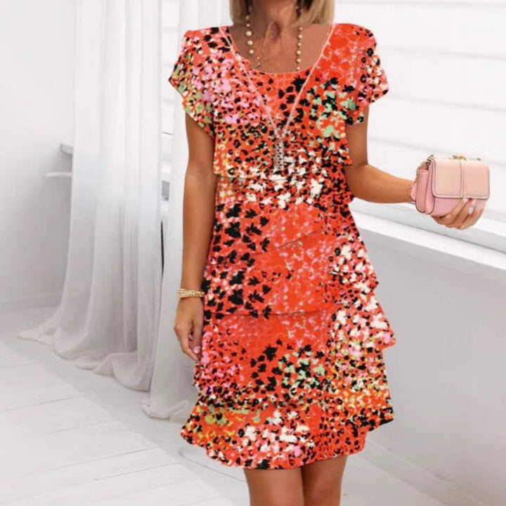 Jonna - Vestido Elegante Com Estampa de leopardo e lantejoulas