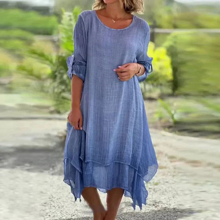Mariela - Vestido com Gola Redonda e Corte Solto
