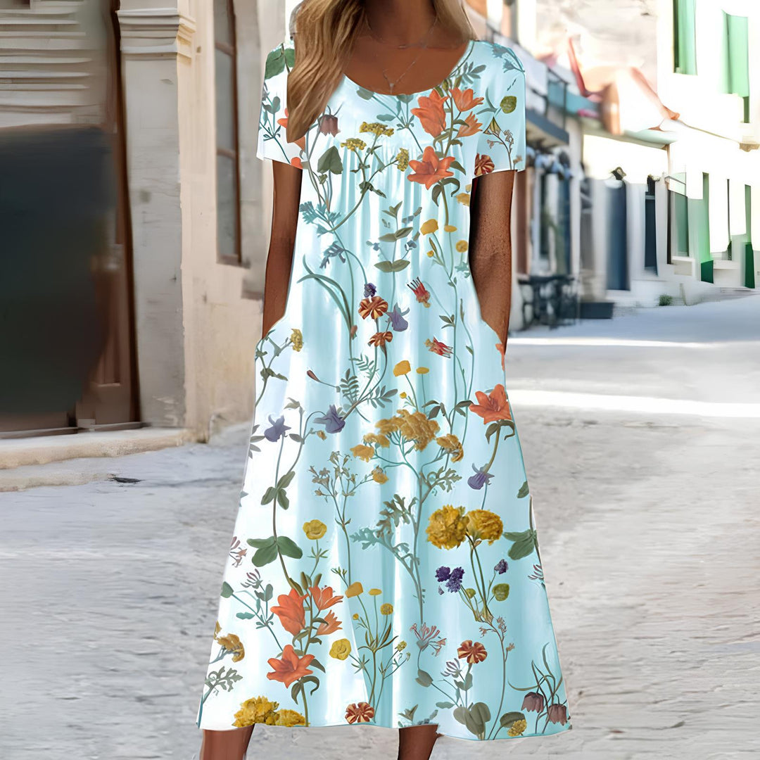Ndatipo - Vestido Leve Com Um Delicado Padrão Floral