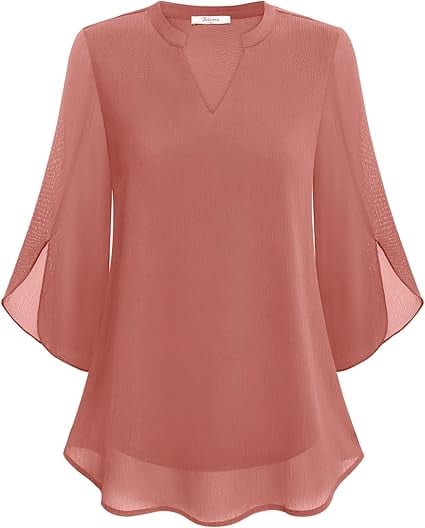 Styliani - Blusa De Chiffon Com Decote Em V