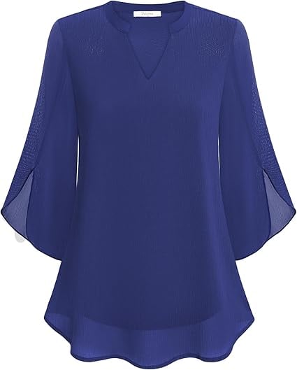 Styliani - Blusa De Chiffon Com Decote Em V