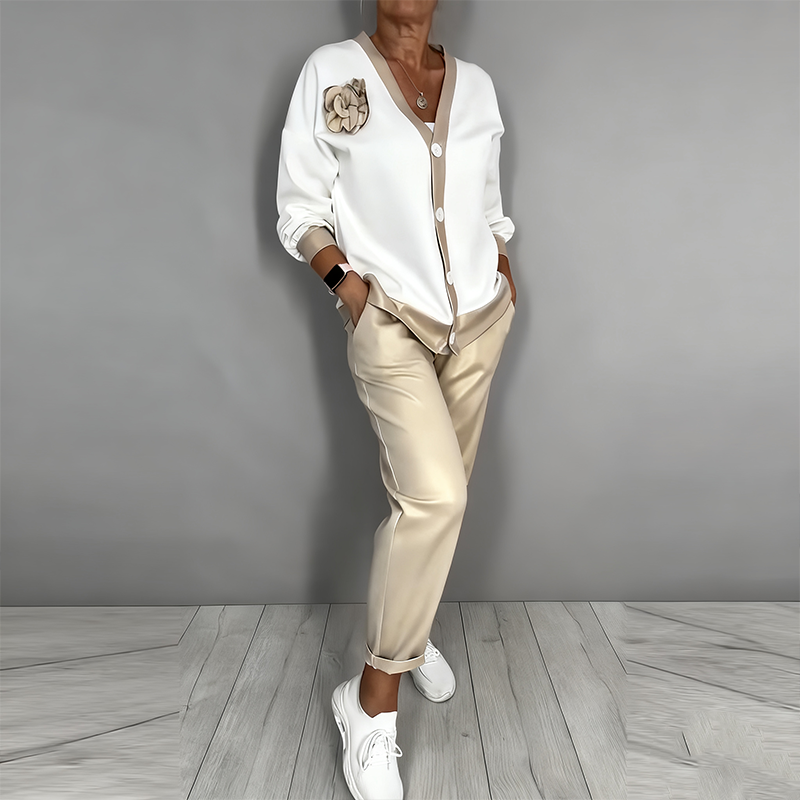 Maelynn - Conjunto Elegante de Casaco e Top
