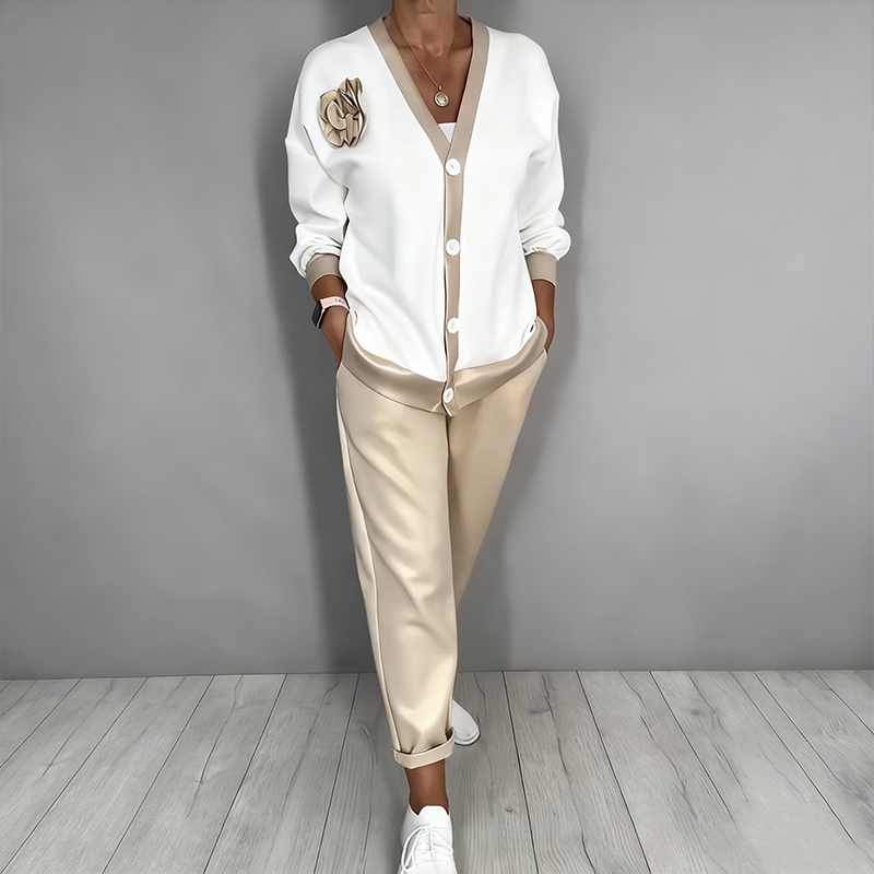 Maelynn - Conjunto Elegante de Casaco e Top
