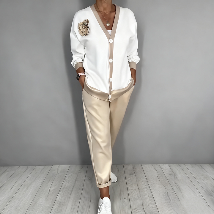 Maelynn - Conjunto Elegante de Casaco e Top