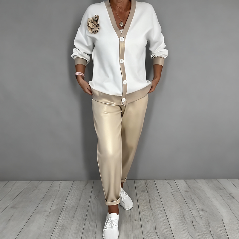 Maelynn - Conjunto Elegante de Casaco e Top