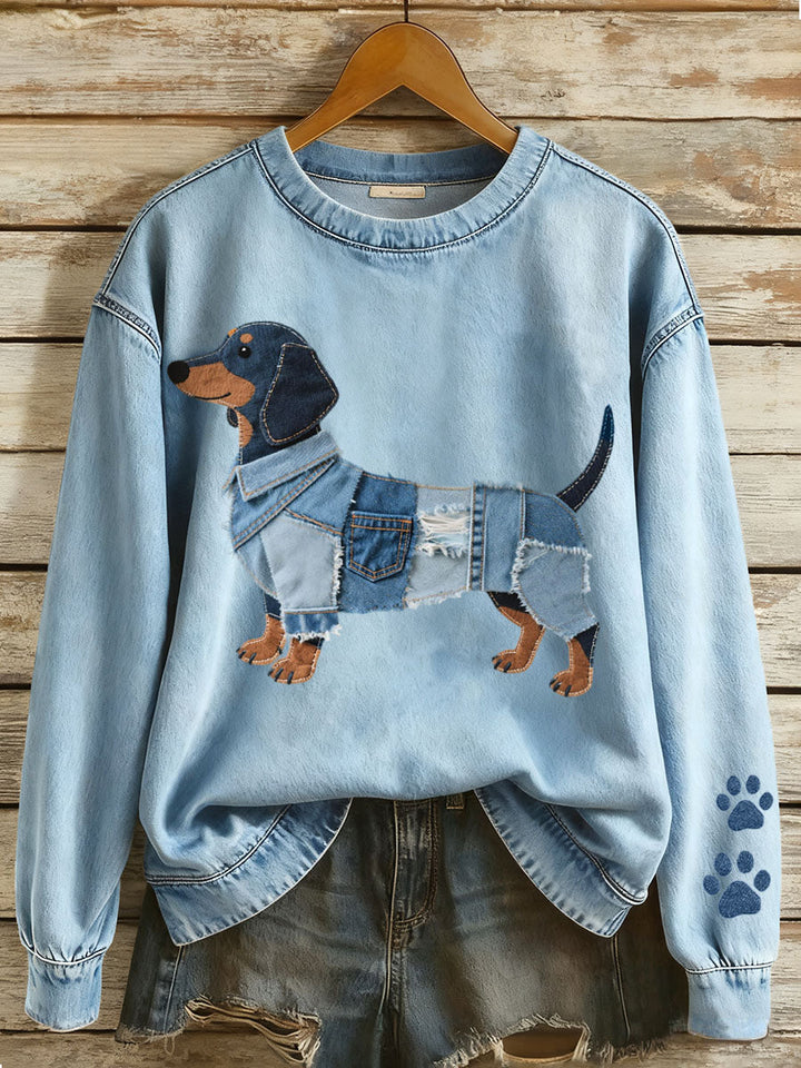 Celini - Camisola de Ganga com Motivo de Dachshund