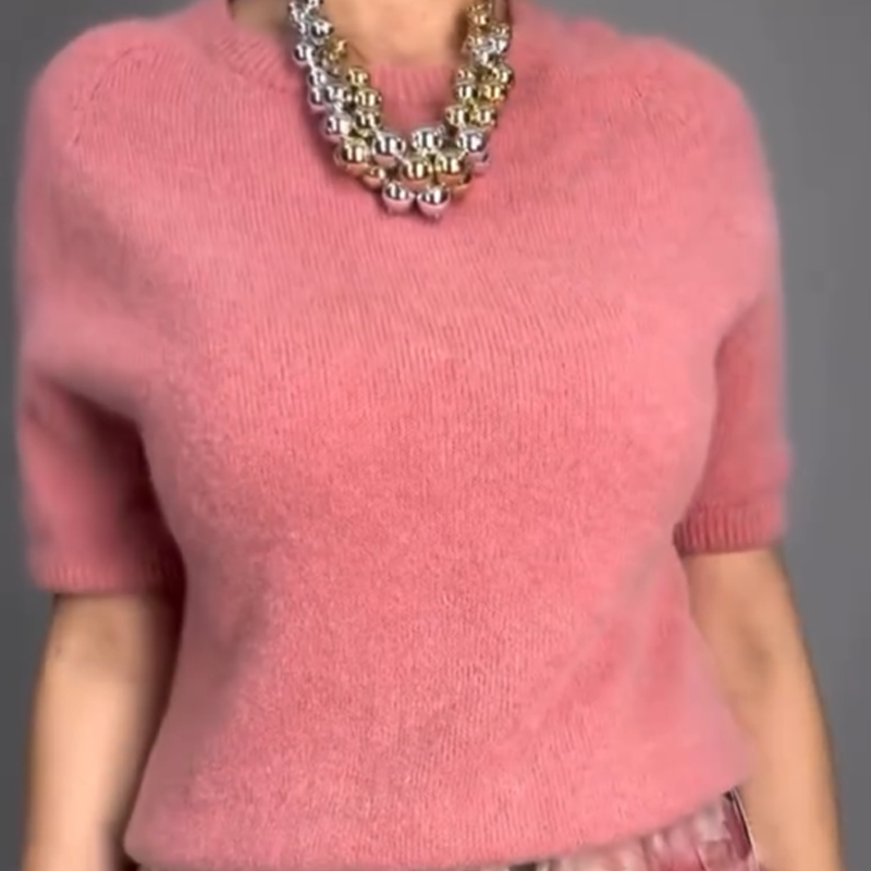 Nirosha - Top de Malha Com Padrão Floral Elegante e Saia Midi