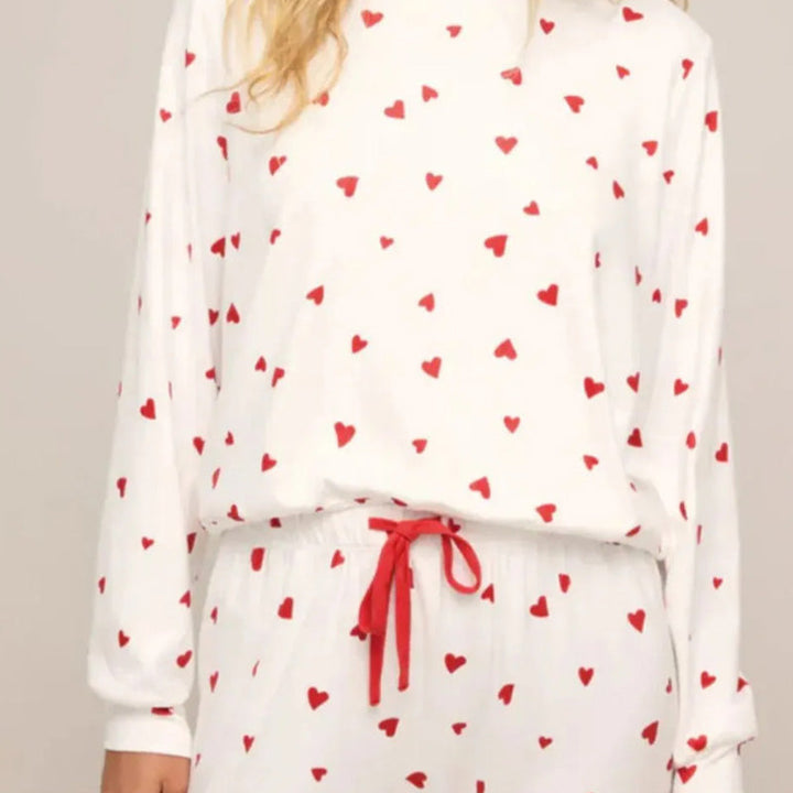 Rugile - Conjunto de Pijama Confortável Com Estampa de Coração