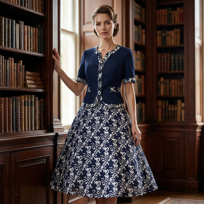 Jinia - Vestido Em Linha A Com Padrão Floral