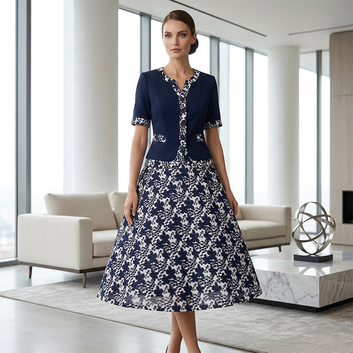 Jinia - Vestido Em Linha A Com Padrão Floral