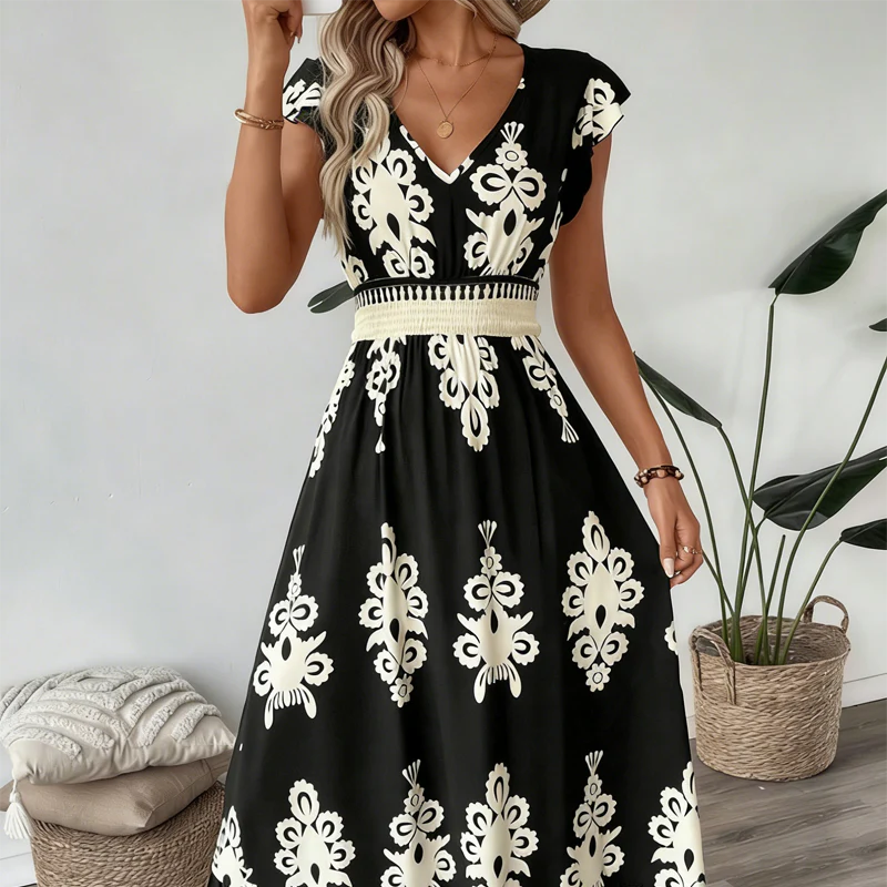 Ranika - Vestido Maxi Sem Mangas Com Decote Em V