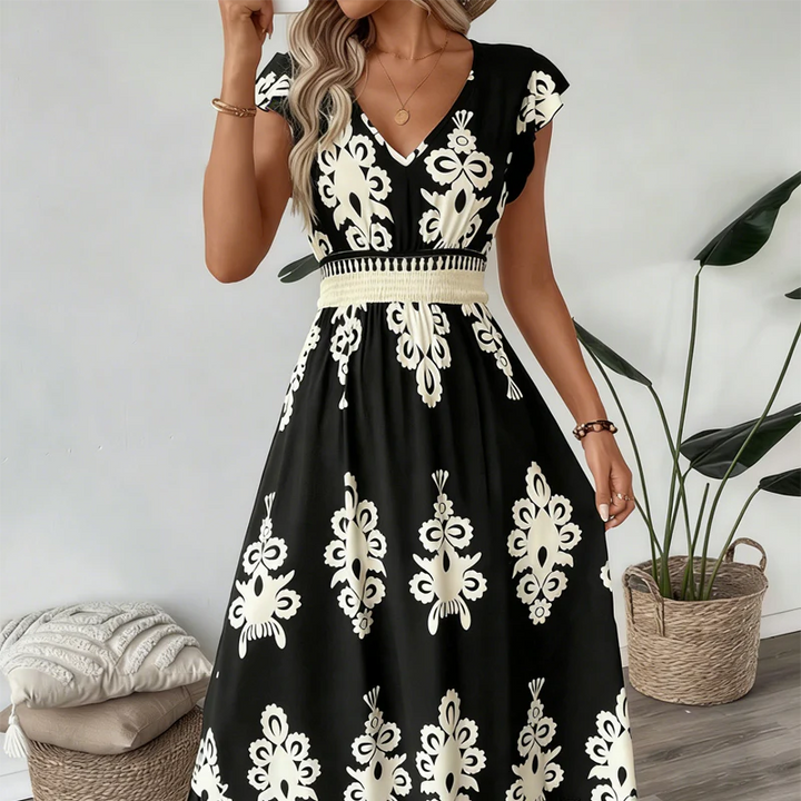 Ranika - Vestido Maxi Sem Mangas Com Decote Em V