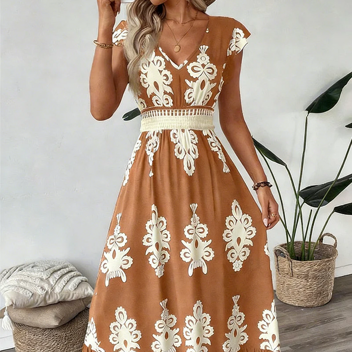 Ranika - Vestido Maxi Sem Mangas Com Decote Em V