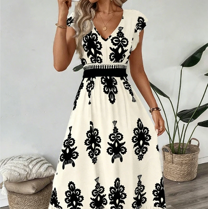 Ranika - Vestido Maxi Sem Mangas Com Decote Em V