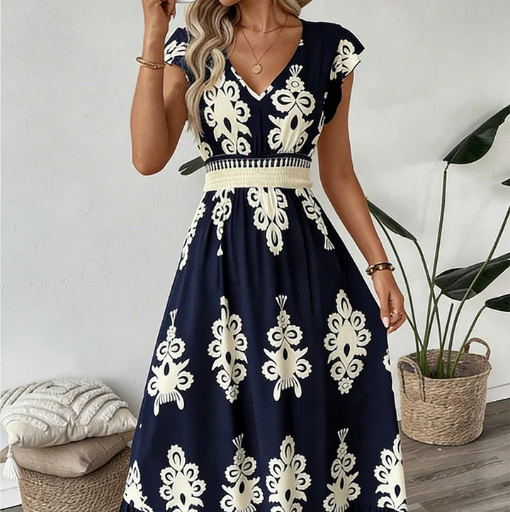 Ranika - Vestido Maxi Sem Mangas Com Decote Em V