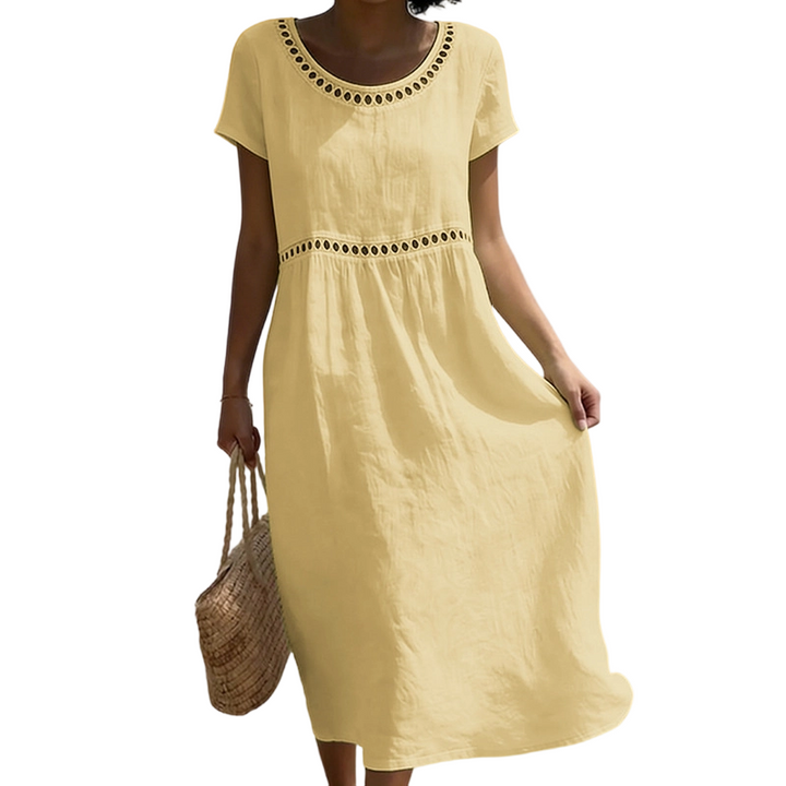 Tarsha - Vestido Midi Elegante em Linho