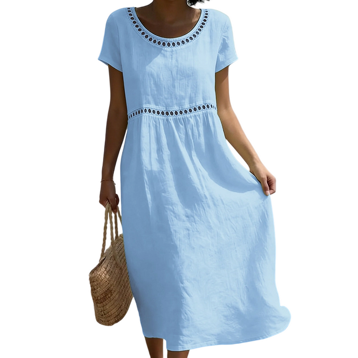 Tarsha - Vestido Midi Elegante em Linho