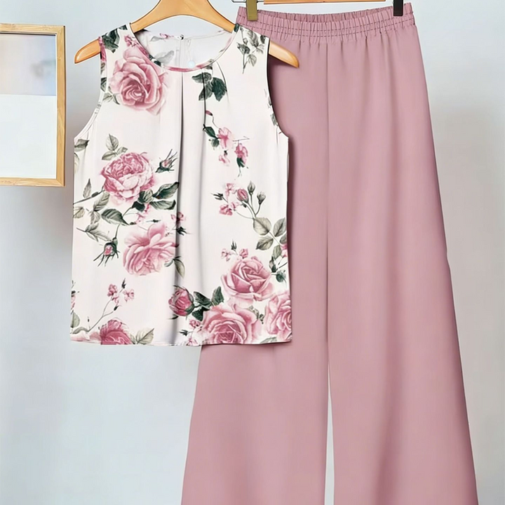 Anemiek - Conjunto Elegante de Duas Peças Com Estampado