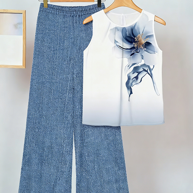 Anemiek - Conjunto Elegante de Duas Peças Com Estampado