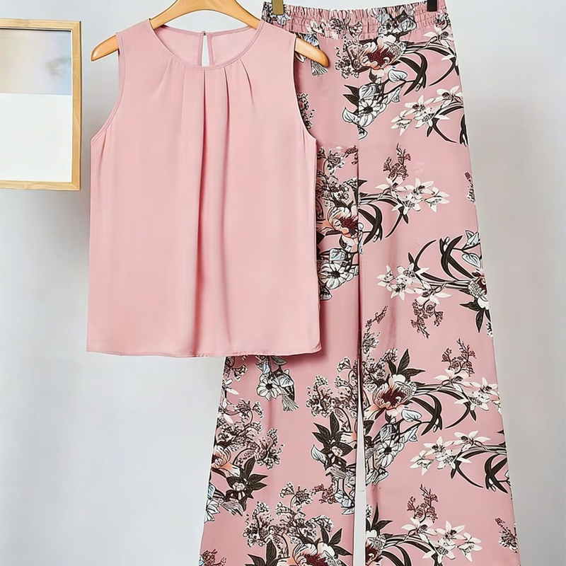 Anemiek - Conjunto Elegante de Duas Peças Com Estampado