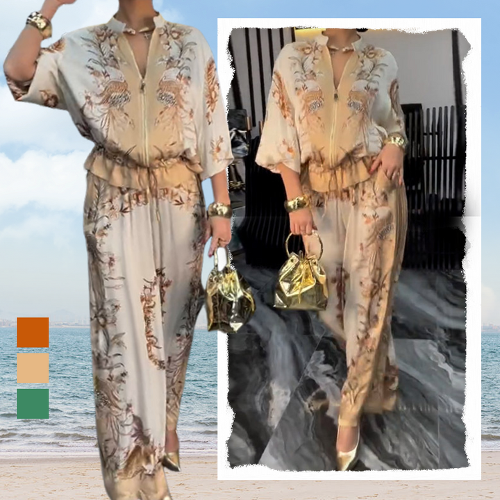 Katya - Conjunto De Duas Peças Com Elegante Padrão Floral
