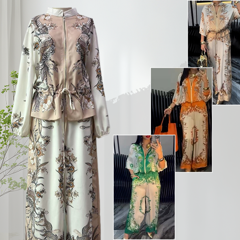 Katya - Conjunto De Duas Peças Com Elegante Padrão Floral