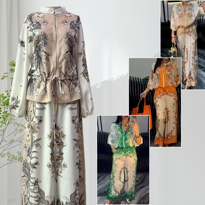 Katya - Conjunto De Duas Peças Com Elegante Padrão Floral
