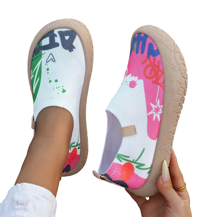 Farhia - Sapatos Casuais Sem Atacadores Com Estampado Artístico