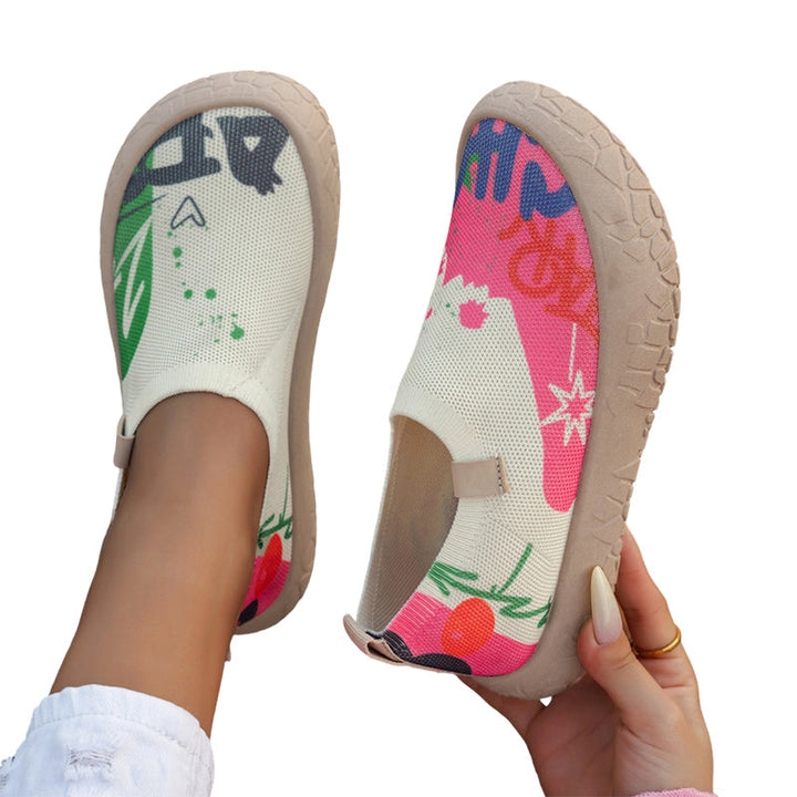 Farhia - Sapatos Casuais Sem Atacadores Com Estampado Artístico