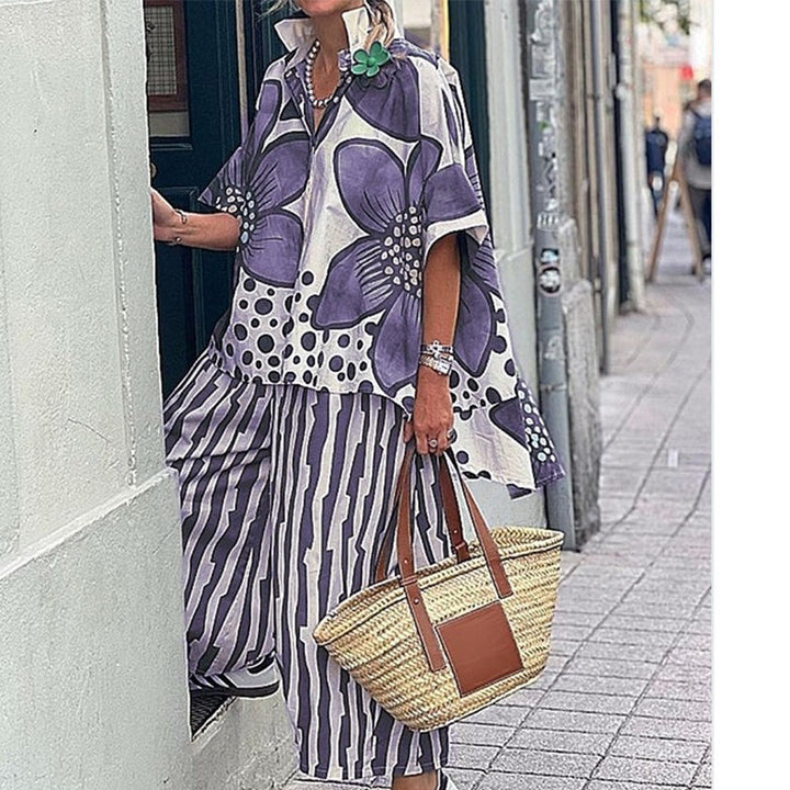 Rozarin - Conjunto De Duas Peças Com Estampado Elegante