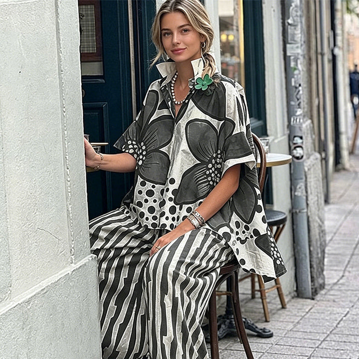 Rozarin - Conjunto De Duas Peças Com Estampado Elegante
