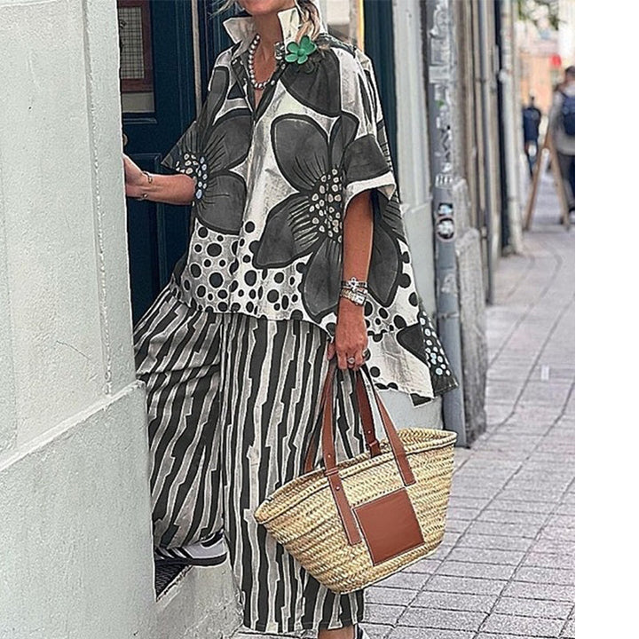 Rozarin - Conjunto De Duas Peças Com Estampado Elegante
