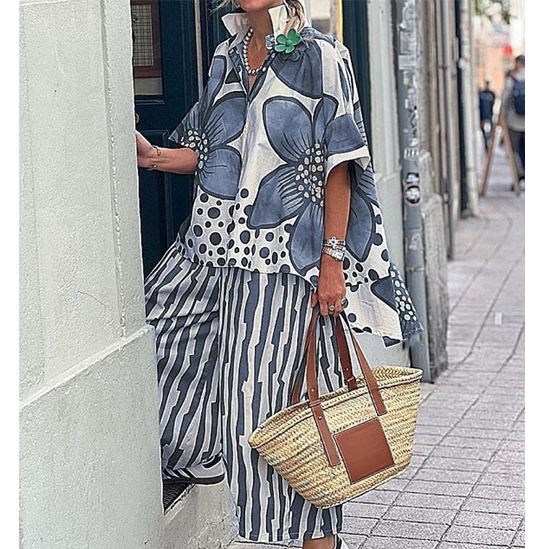 Rozarin - Conjunto De Duas Peças Com Estampado Elegante
