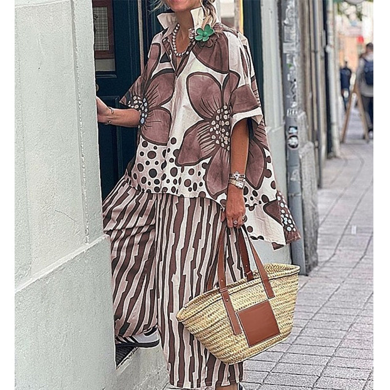 Rozarin - Conjunto De Duas Peças Com Estampado Elegante