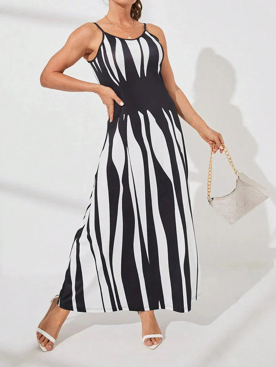 Nelesha - Vestido Maxi Estampado Com Alças Finas