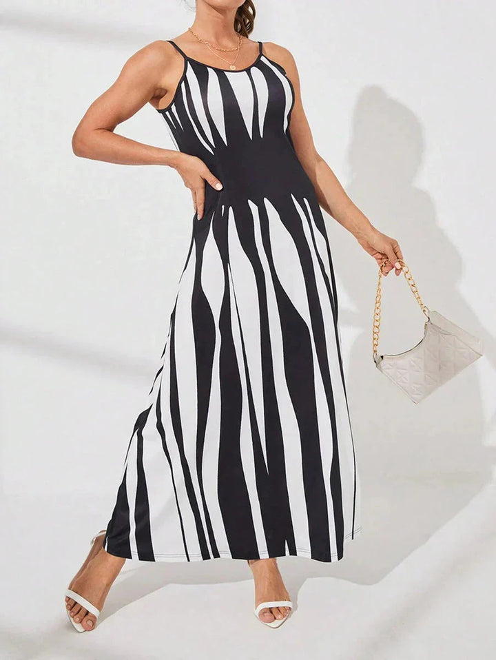 Nelesha - Vestido Maxi Estampado Com Alças Finas