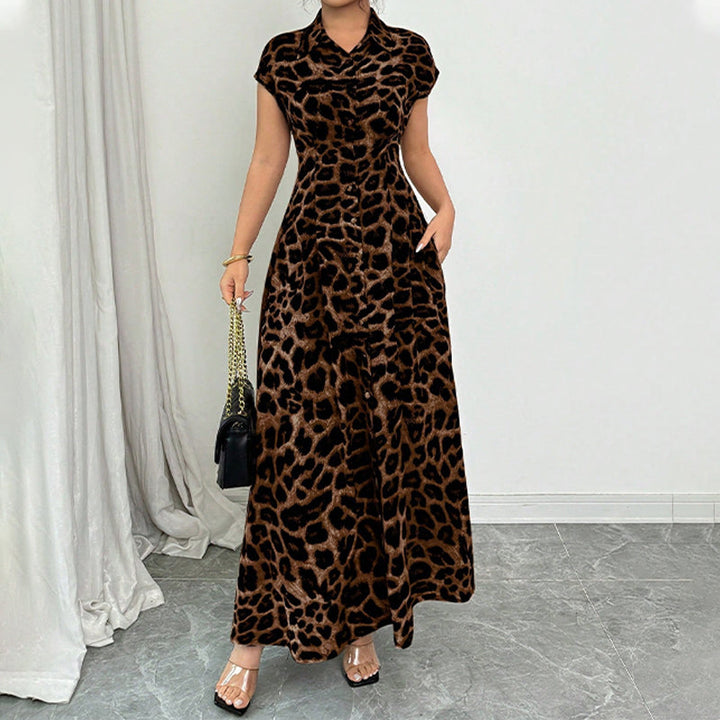 Ameerah - Vestido Elegante Com Padrão De Leopardo