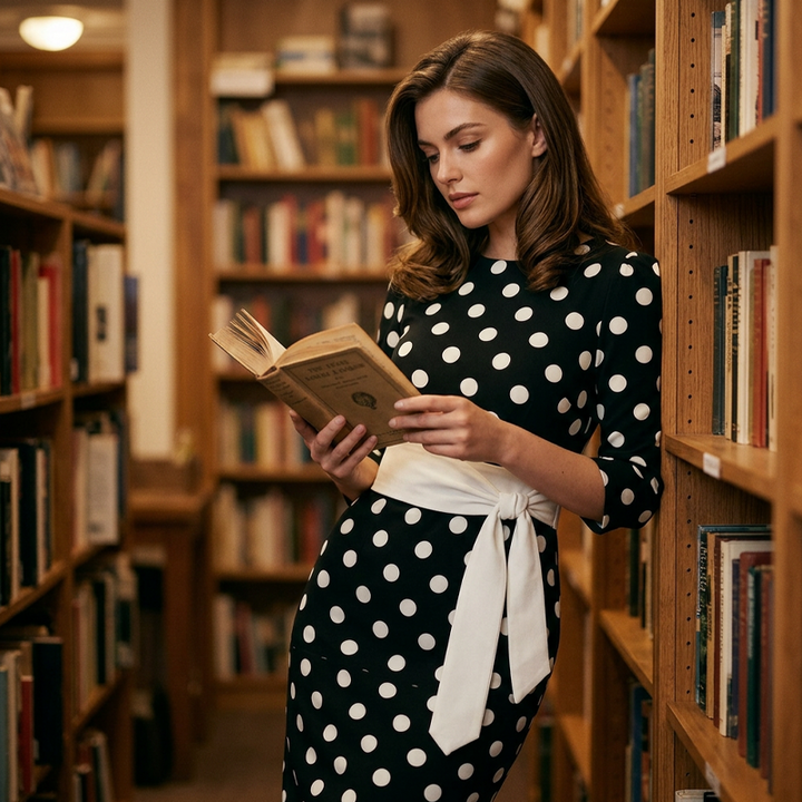Konila - Elegante Vestido Retro às Bolinhas