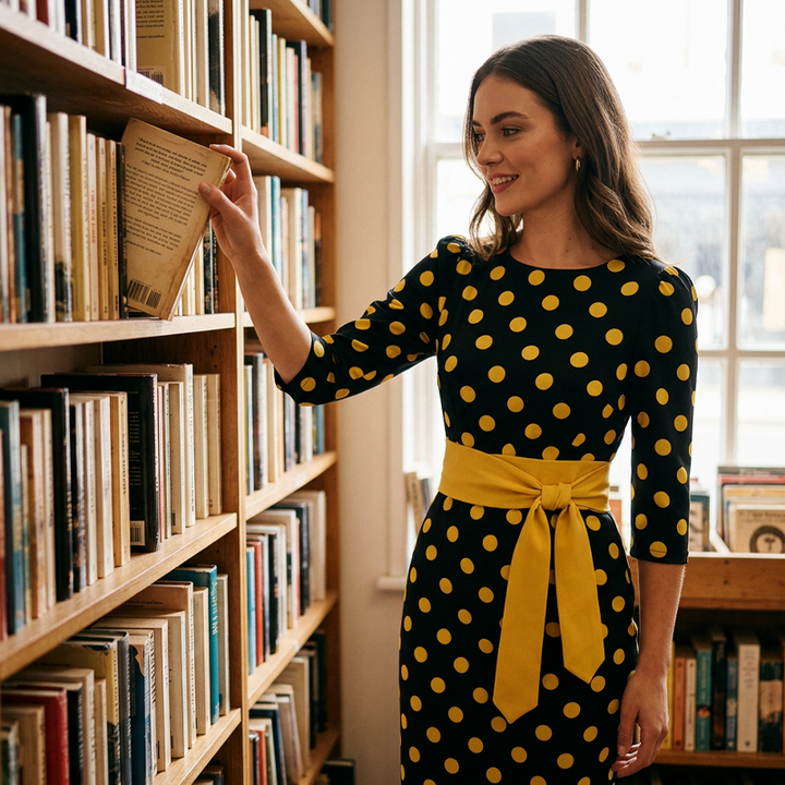 Konila - Elegante Vestido Retro às Bolinhas