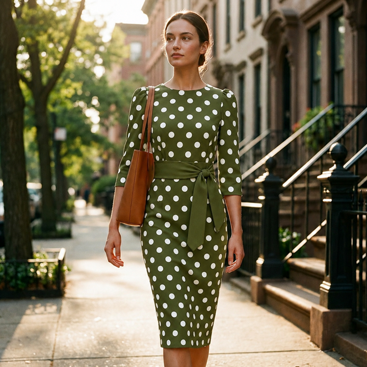 Konila - Elegante Vestido Retro às Bolinhas